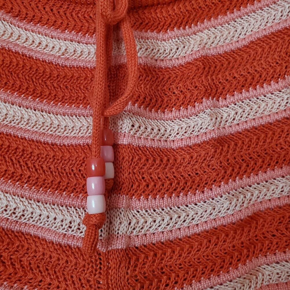 Madden NYC Shorts Women's Knit Pull On Waist Coral Knit Crochet Trim Tie Waist - Picture 4 of 10